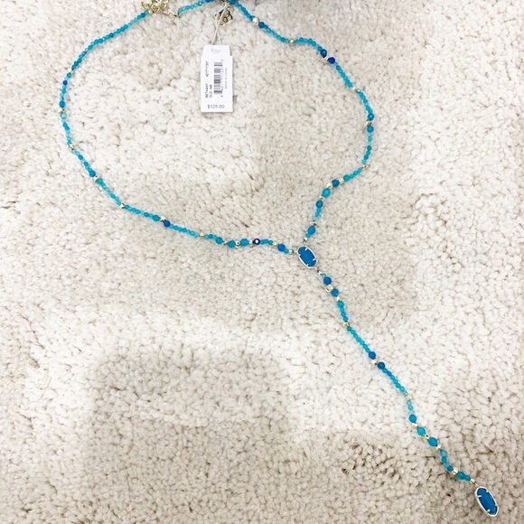 Kendra Scott turquoise aqua Bethany Y shaped NWT - Picture 8 of 8